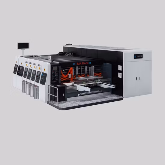 Automatic Flexo Printer Slotter Die-Cutter Folder Gluer Strapper Inline Machine