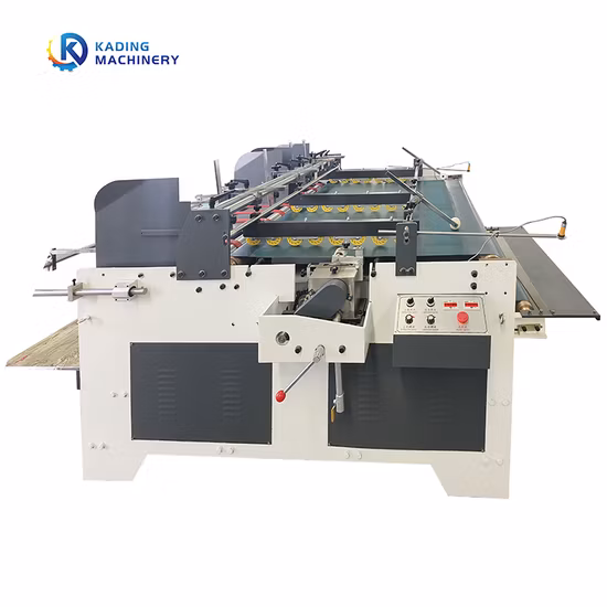 Máquina encoladora plegable semiautomática para fabricación de cajas de cartón, plegadora y encoladora de cajas de cartón corrugado tipo prensa