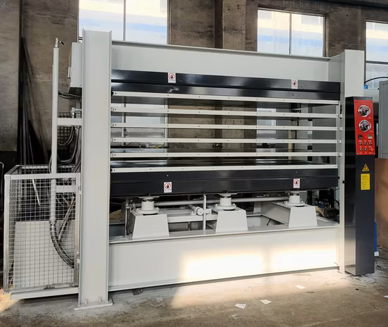 120t Carpintería Chapa de madera HPL hidráulico automático Pisos de puertas Laminado Melamina Aceite caliente Prensa de calefacción Prensado Máquina prensadora de moldeo